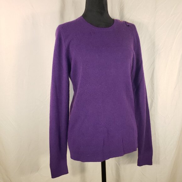 Peck & Peck Purple 100% Cashmere Sweater L - CRAFT - Picture 1 of 6